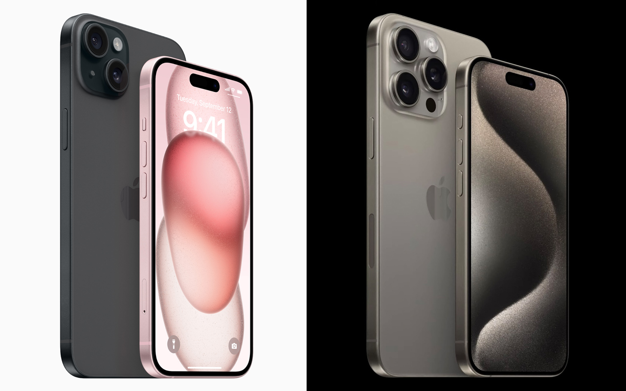 左：iPhone 15、右：iPhone 15 Pro