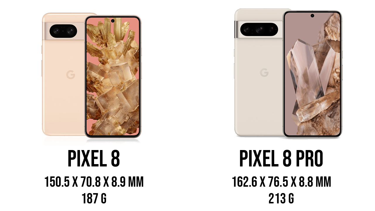 何が違う？Pixel 8とPixel 8 Proを比較：大きさと重さ