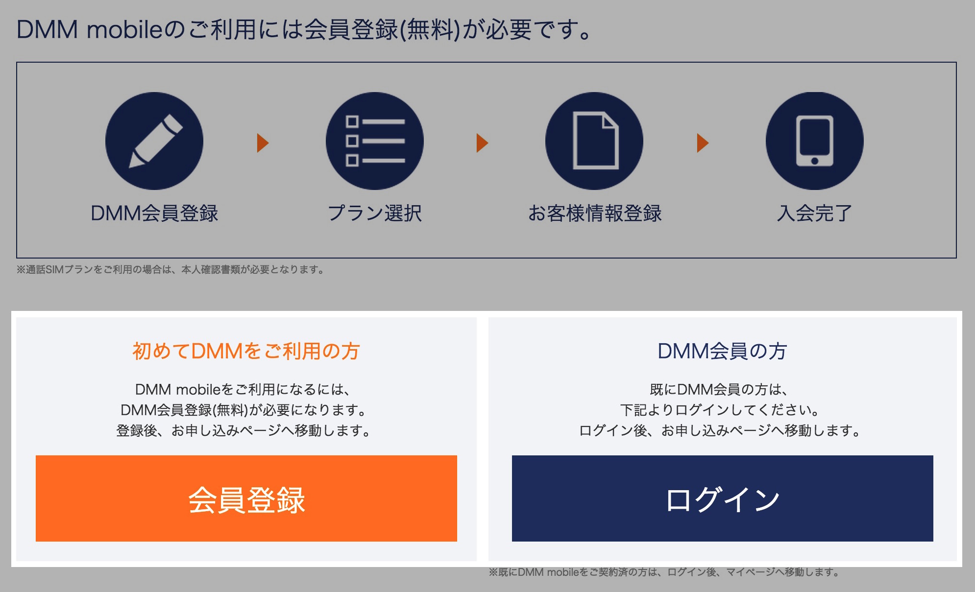 業界最安の「DMM mobile」をレビュー！：申し込みページにアクセス