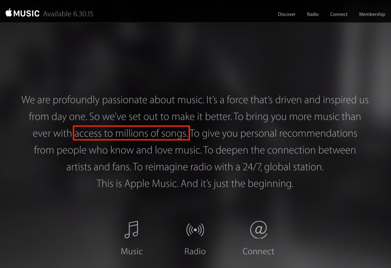 Apple Musicの楽曲提供数が日本では3000万曲ではなく数百万曲に？いやそうではない