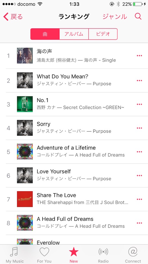 auのCM曲「海の声」が1位、「Apple Music」で人気ランキングが利用可能に