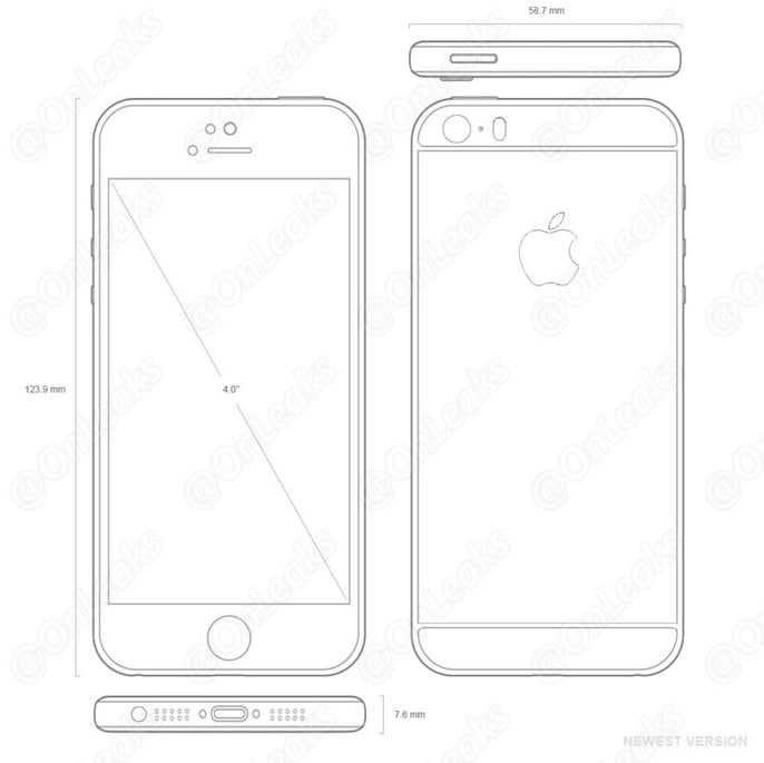 4インチ・新型「iPhone 5se」に関する2つの図面がリーク