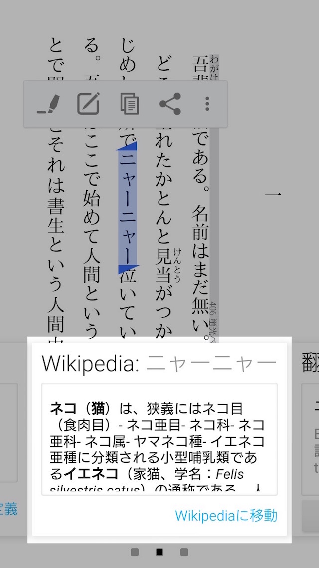 単語を辞書・Wikipediaで調べる・翻訳する