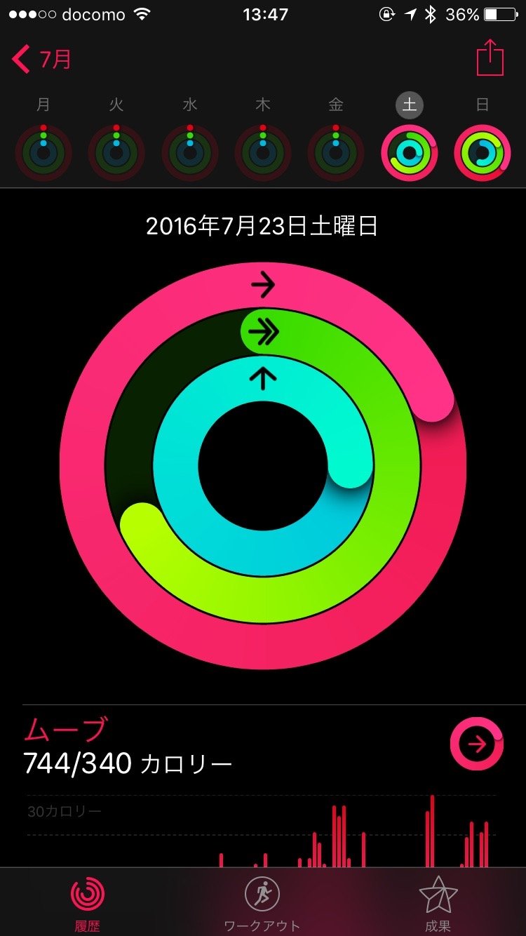 Apple Watchは「アクティビティ」で歩いた距離・消費カロリー・歩数を確認