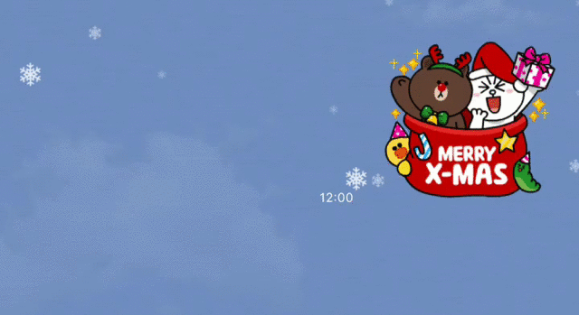 LINEのトーク画面に雪⛄、今年は2回目