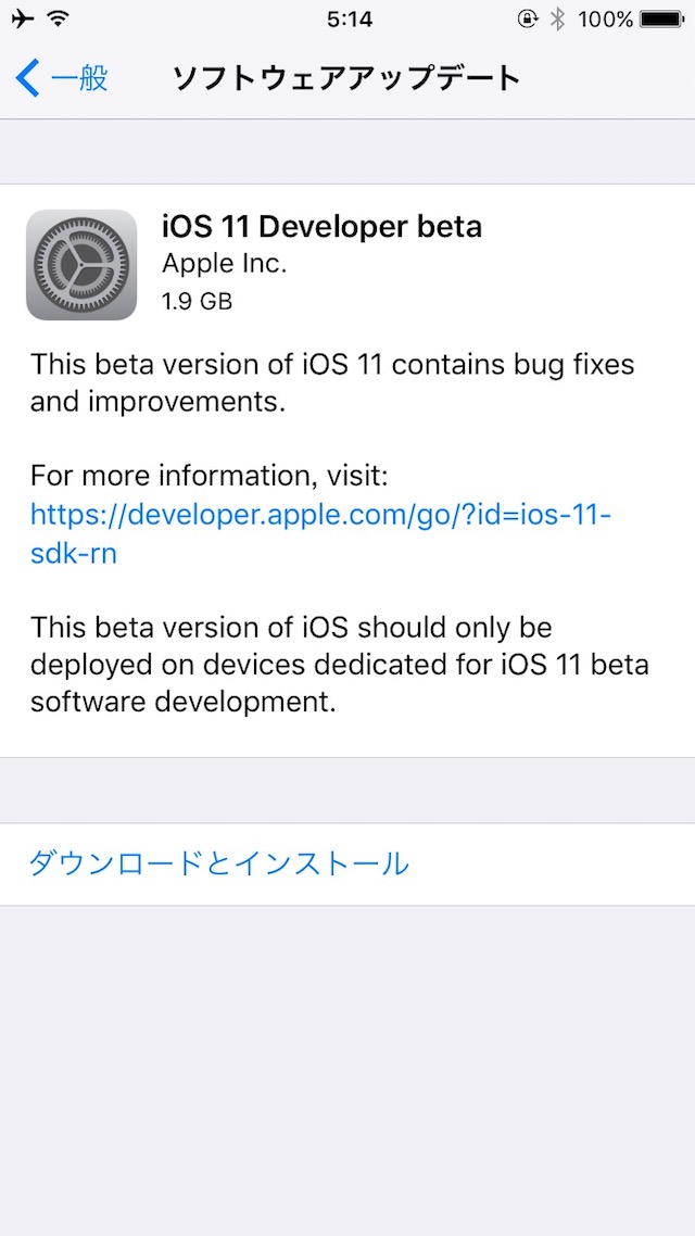 「iOS 11」ベータ版にアップデートする