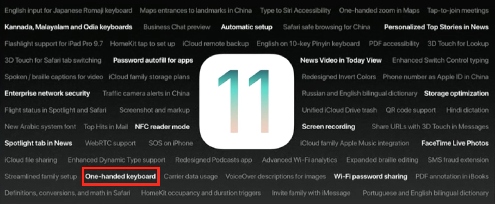 iOS 11でキーボードに「片手モード」が追加される