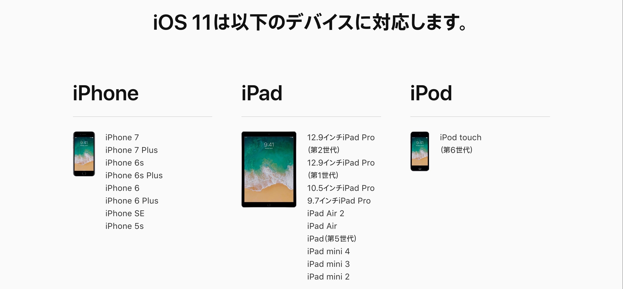 iOS 11、iPhone 5 / 5cなど32bitデバイスがアップデート対象外に。