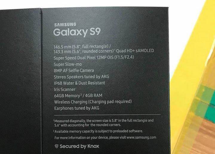 Galaxy S9、スペックとパッケージ画像がリーク