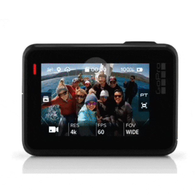 「接続」→「新デバイスの接続」→「GoProアプリ」をタップしてカメラ名とパスワードを確認する