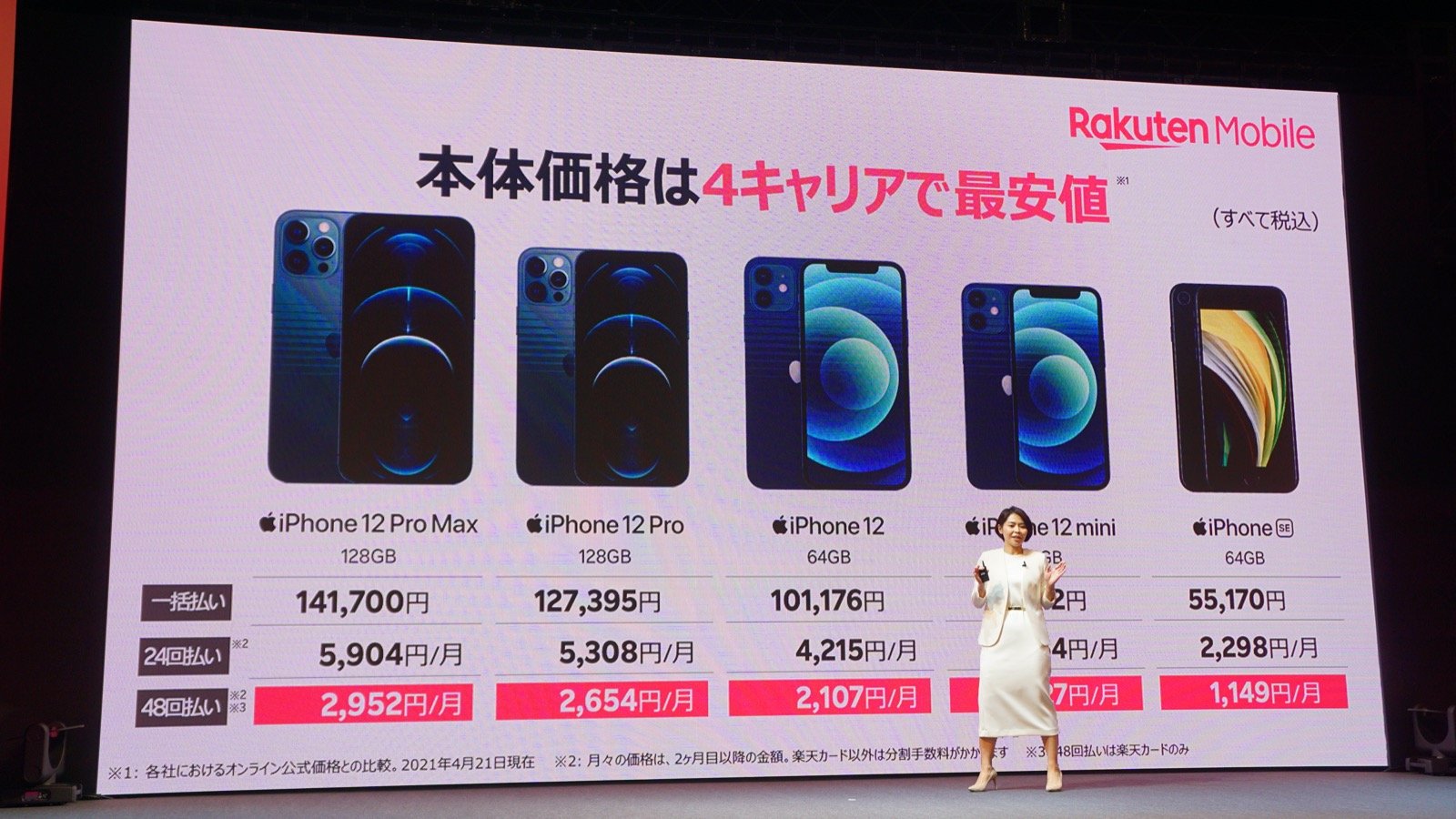 楽天モバイルのiPhone販売価格