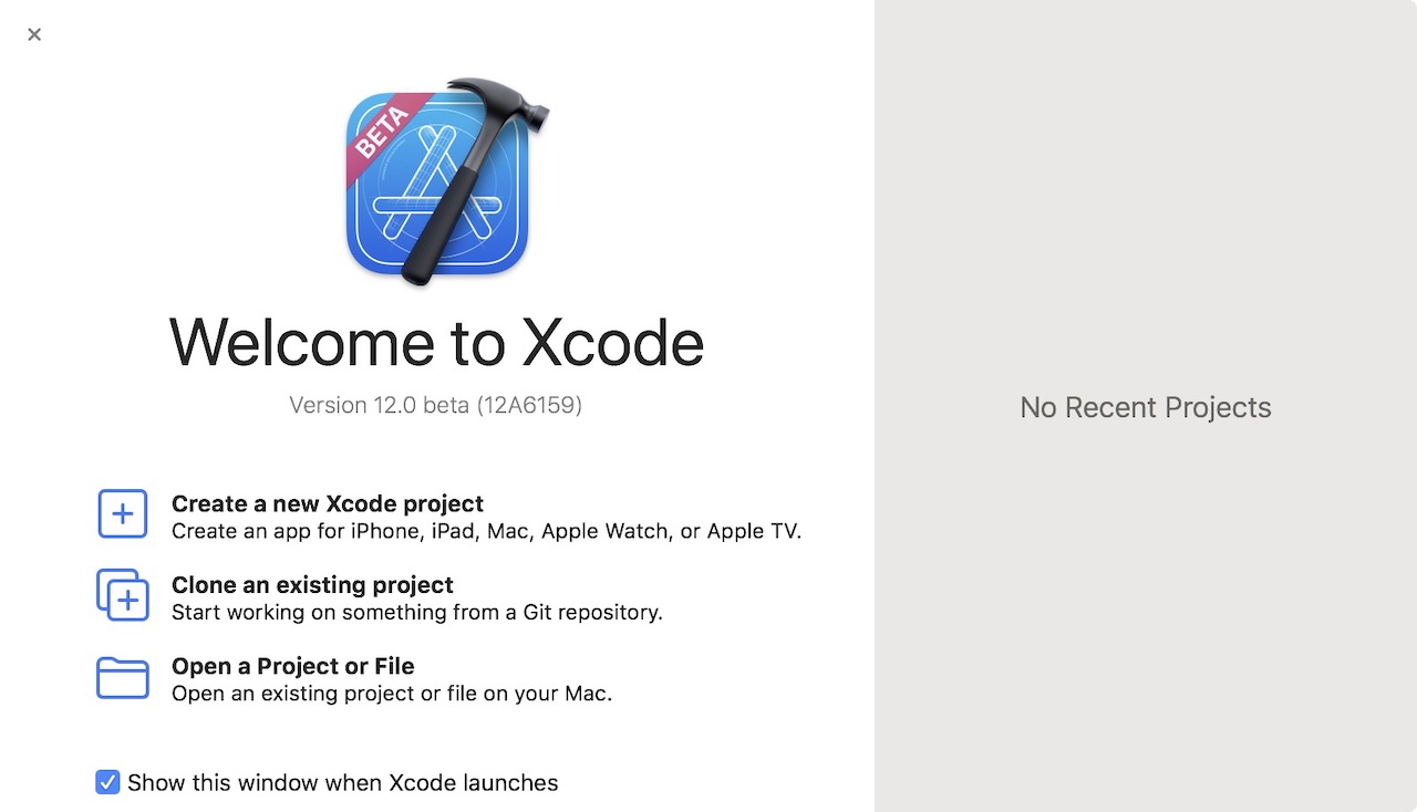 Xcodeが起動したら完了