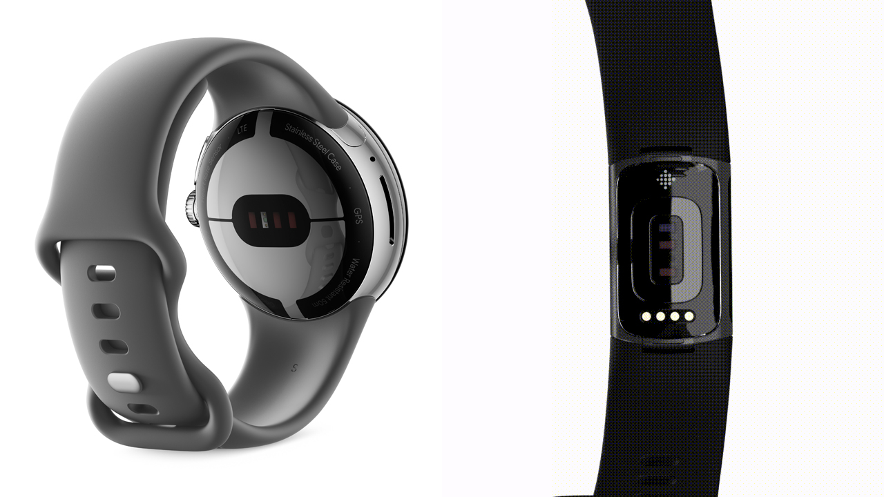 左：Pixel Watch、右：Fitbit Charge 5