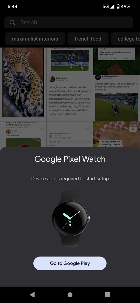 Pixel Watchのセットアップ画面
