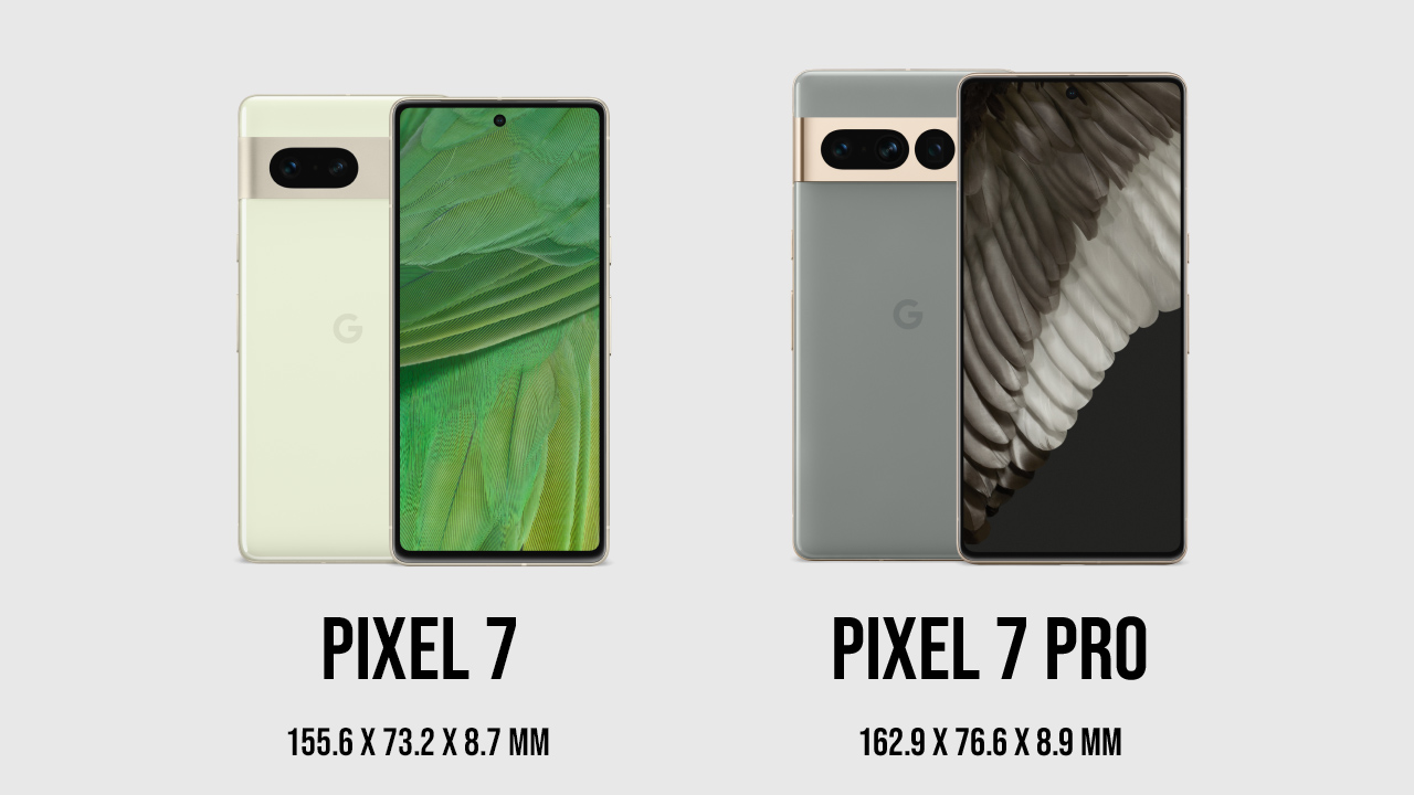 Pixel 7とPixel 7 Proのサイズを比較