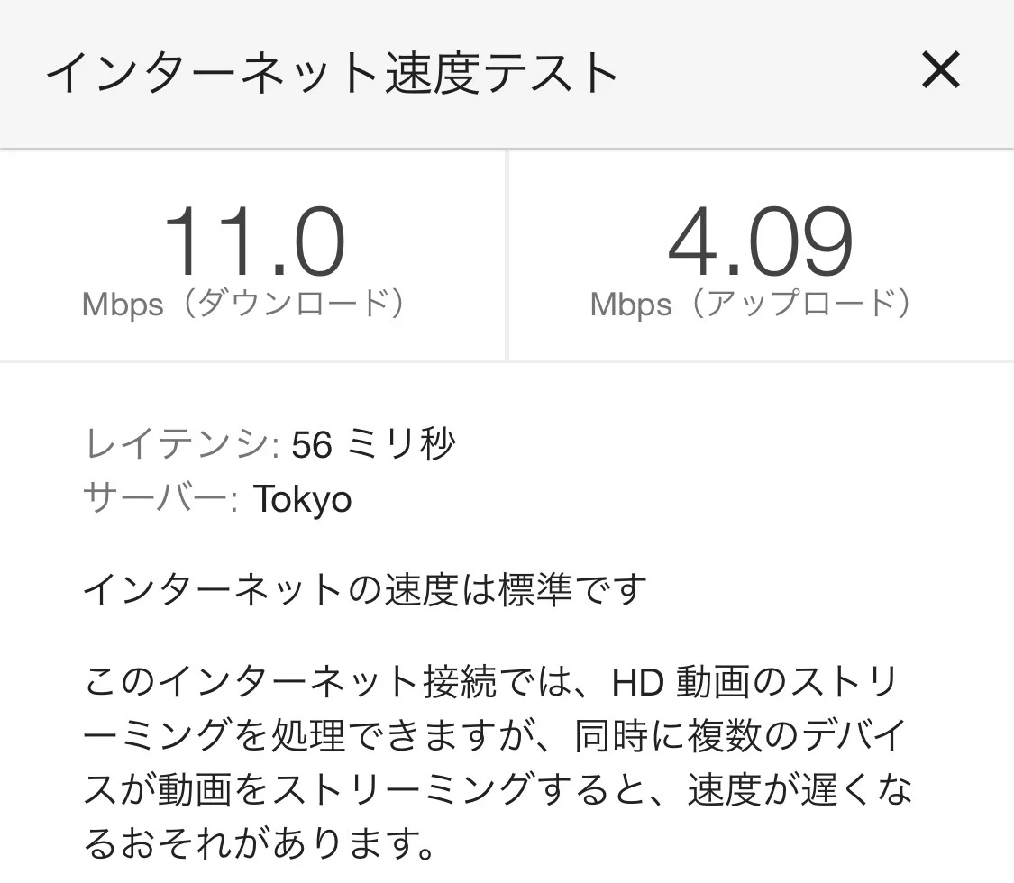 新幹線無料Wi-Fiの通信速度：春休み 1回目