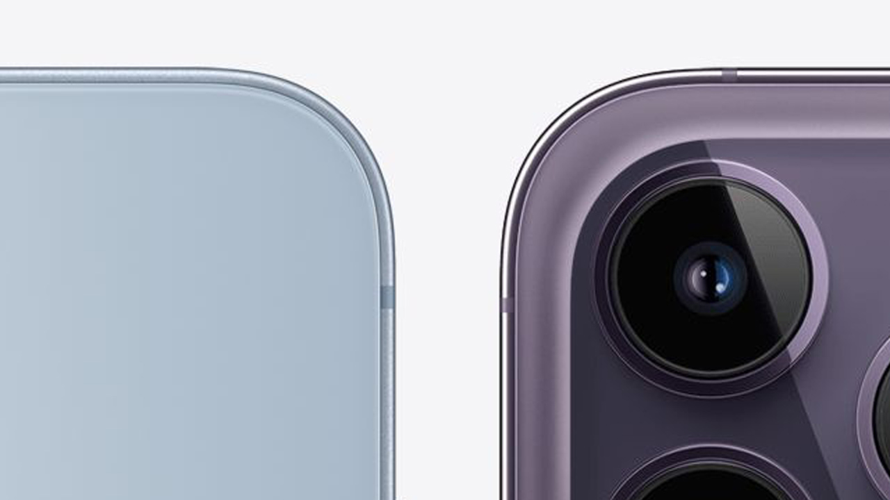 左：iPhone 14、右：角丸を大きくしたiPhone 14 Pro
