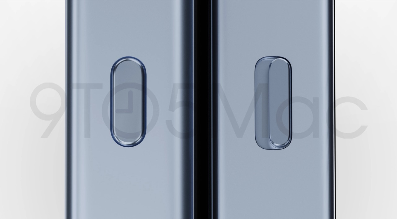 左：iPhone 15 Proのアクションボタン、右：サイレントスイッチ