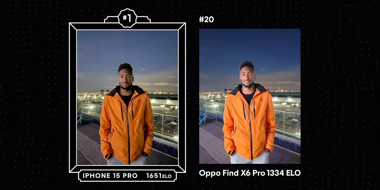 1位のiPhone 15 Proと最下位のOppo Find X6 Proを比較