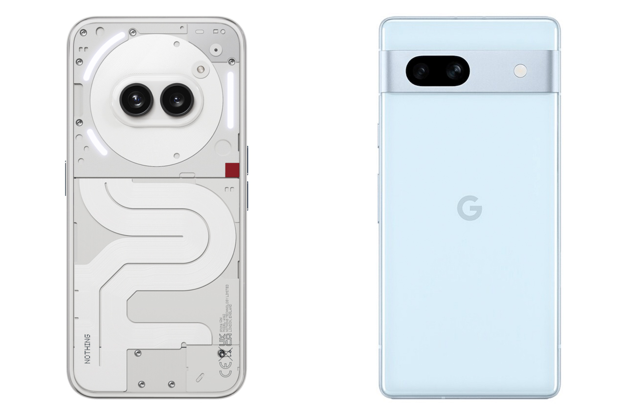左：Nothing Phone (2a)、右：Pixel 7a
