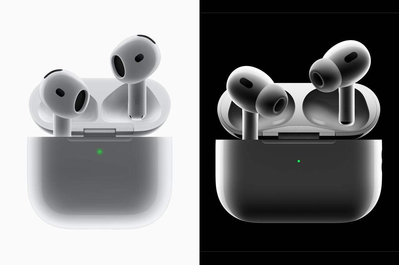 左：AirPods 4、右：AirPods Pro 2