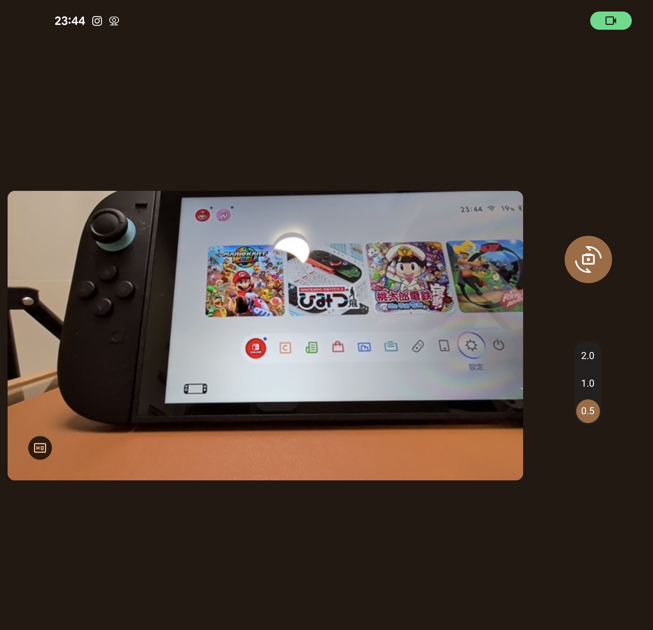 チェック機能では画角の変更やカメラの切り替えも可能