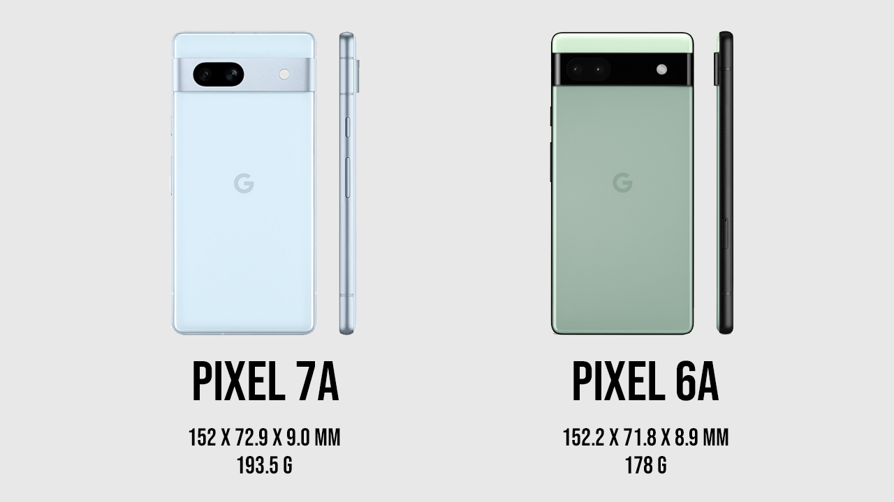 Pixel 7aとPixel 6aの違いを比較：大きさと重さ