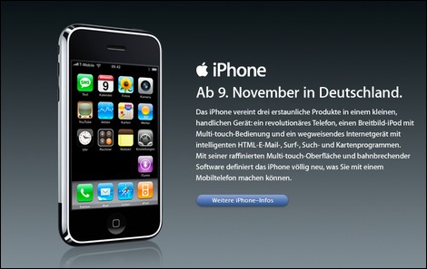 Apple、iPhoneをドイツでも発売決定。