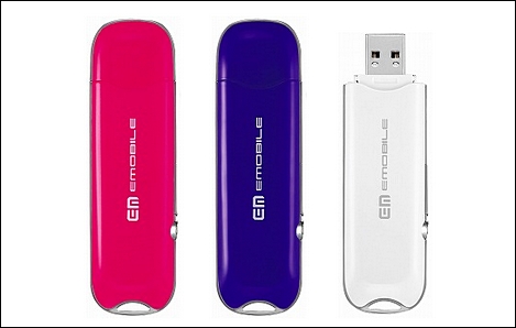 イー・モバイル、3色カラーのデータ端末「D22HW」を発売。