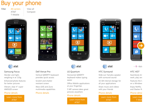 Windows Phone 7、10機種を発表!10月21日から発売開始!
