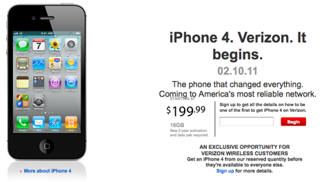ついにVerizonからiPhone 4が発売へ!