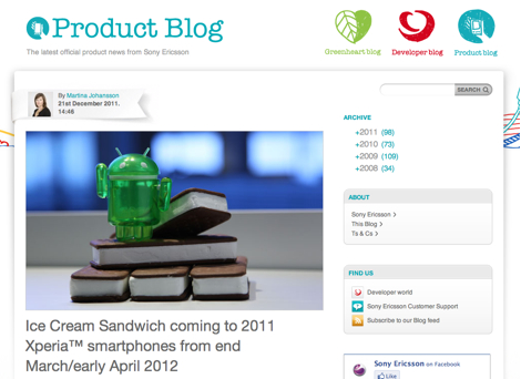 ソニー・エリクソン、XperiaシリーズへのAndroid 4.0を3月下旬以降に提供へ。