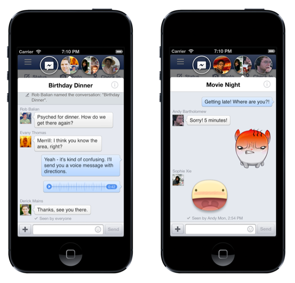 iOS版Facebookアプリがアップデートーチャットヘッドやスタンプの送受信をサポート