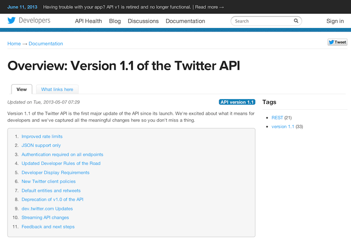 【悲報】Twitter API 1.0の提供が終了ー各Twitterアプリに影響
