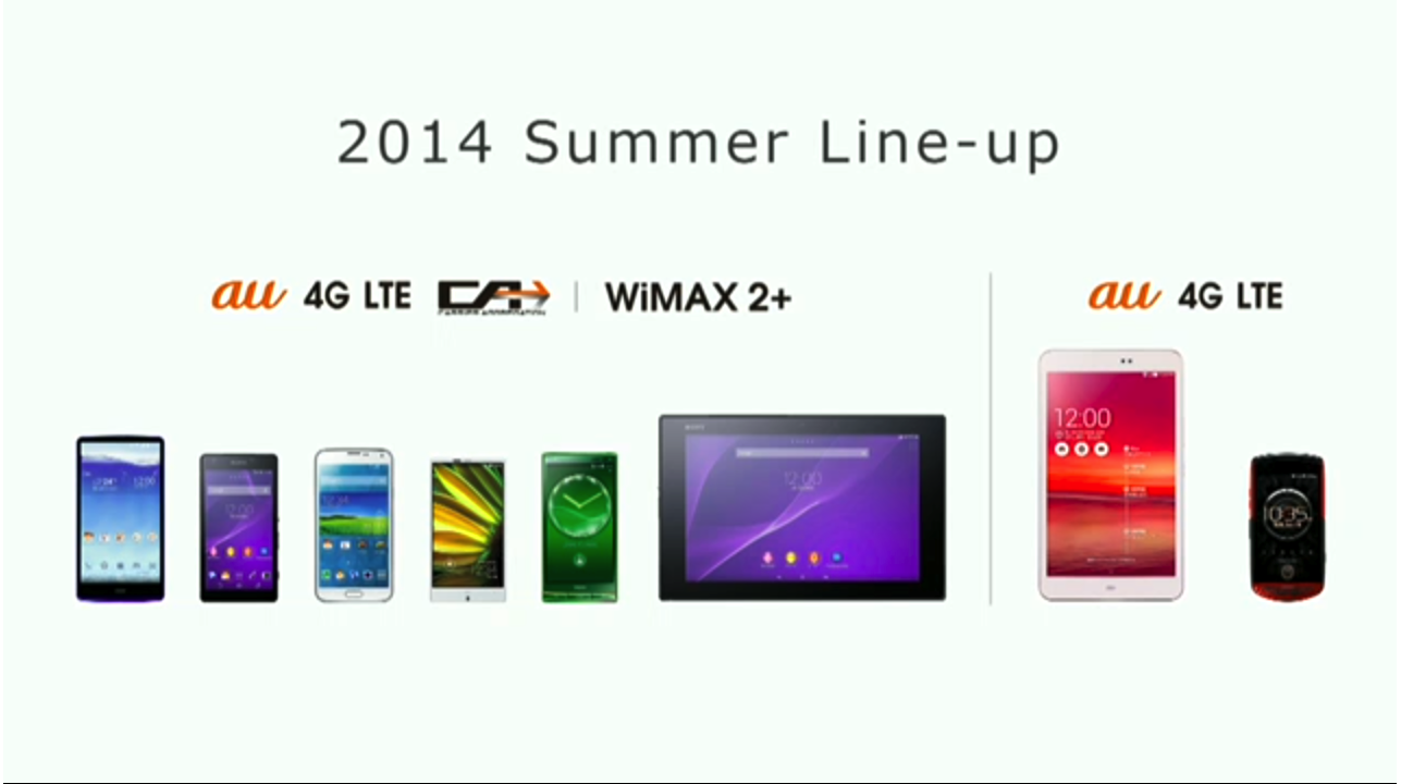 auが2014年夏モデルを発表ーXperia ZL2やGALAXY S5など全8機種を一気におさらい!