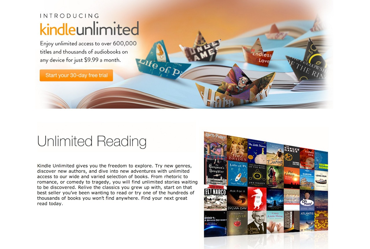 Amazon、月額1000円で電子書籍読み放題の「Kindle Unlimited」を正式発表ー日本は非対応