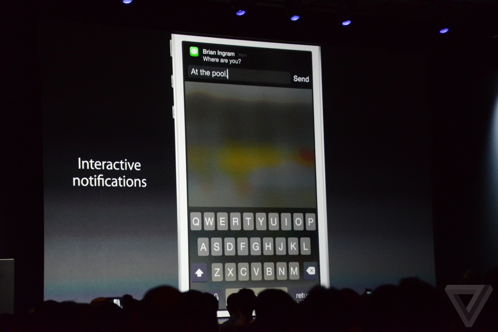 iOS 8に搭載されるインタラクティブ通知