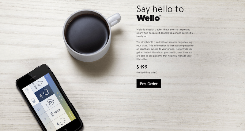 iPhoneで体温や血圧、心拍数などを測定できるケース「Wello」の事前予約がスタート