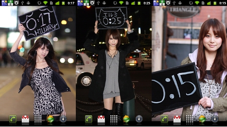美人時計をライブ壁紙として設定できるandroidアプリ 美人時計壁紙