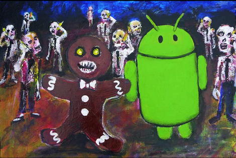 Androidバージョンをタップすると表示される奇妙な画像がJellyBeanではかわいくなっている。