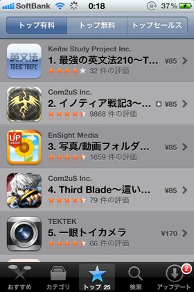Apple、App Storeの全アプリを約30%値下げ!115円のアプリは85円に!
